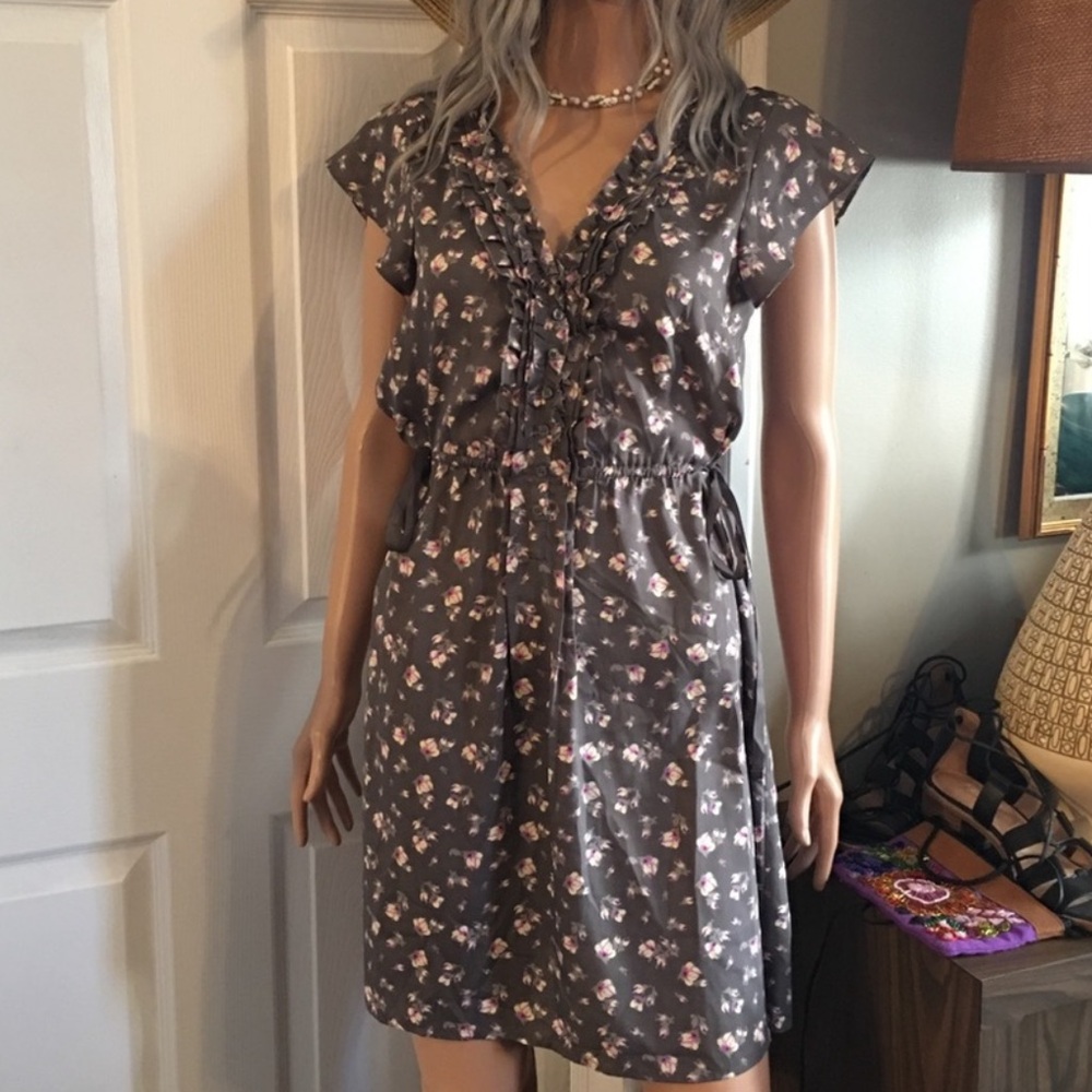 Summer Dress Floral Mini Boho Prairie EUC sz M
